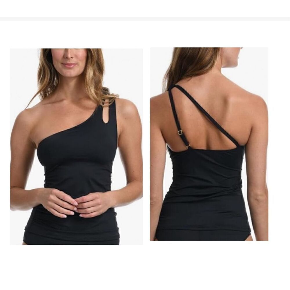 La Blanca Island Goddess One Shoulder Keyhole Tankini Swimsuit Top